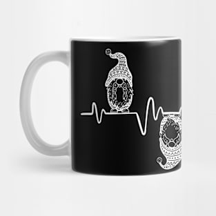 Heartbeat Christmas Gnome Face Funny Heart Frequency Mug